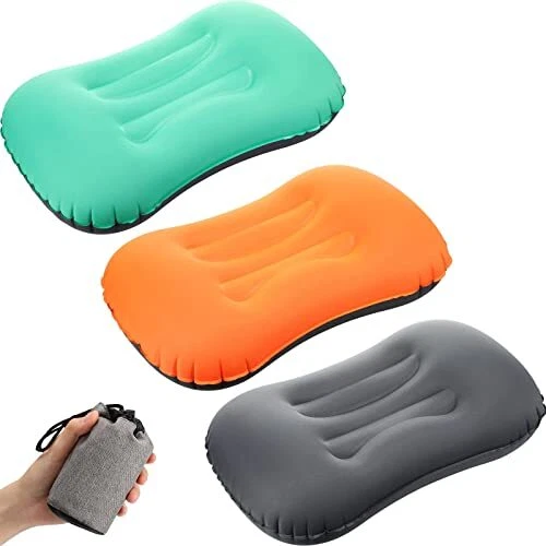 3 Pcs Inflatable Camping Travel Pillow Ultralight Inflating Pillows