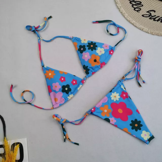 WOMENS SEXY TRIANGLE Swimsuit Push Up Swimwear Micro Bikini String ...