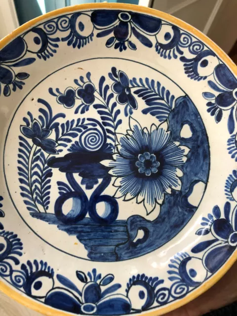 Belle Assiette faïence DELFT Nord XIX XXème marque AK 2