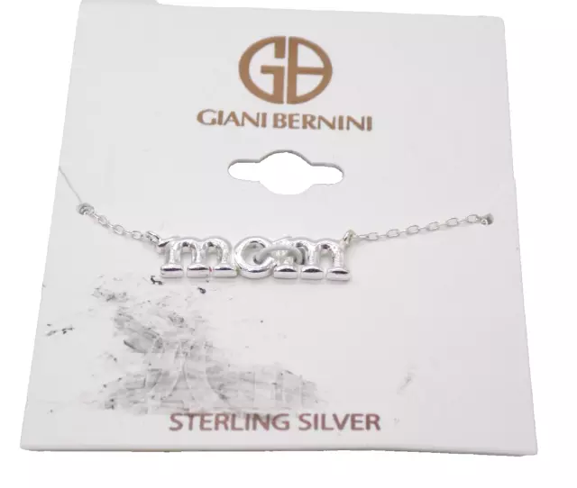 Giani Bernini Mom Pendant Necklace 925 Sterling Silver 16" +2" ext. MSRP $73 #3