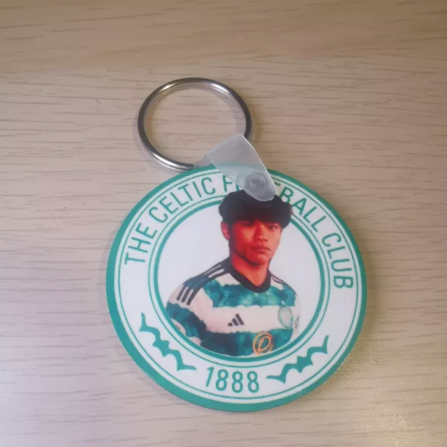 Reo Hatate Celtic Football Club Double Sided Round Keyring MDF 5cm