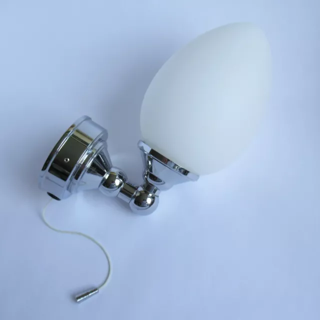 Burlington Edwardian Single Elliptical Wall Light with Pull Cord (Bathroom G9)