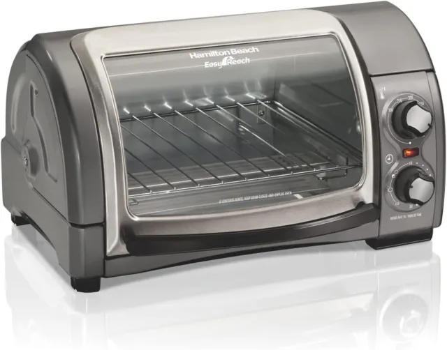 Hamilton Beach Easy Reach 4-Slice Countertop Toaster Oven With Roll-Top Door, 12