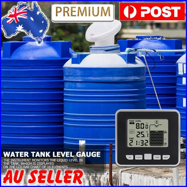 ULTRASONIC TANK LIQUID Depth Level Meter w/Temperature Alarm Water