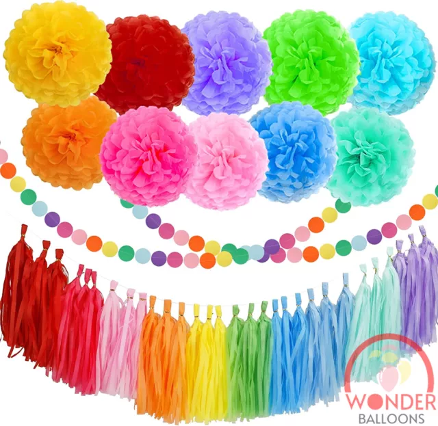 Tissue Tassels Paper Garland Bunting Wedding Birthday Party Banner Hanging Decor