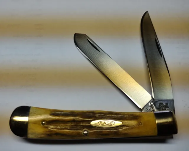 1976 Case XX USA 5254 SSP RAZOR EDGE(etch) Trapper Knife-Stag Scales-Near Mint