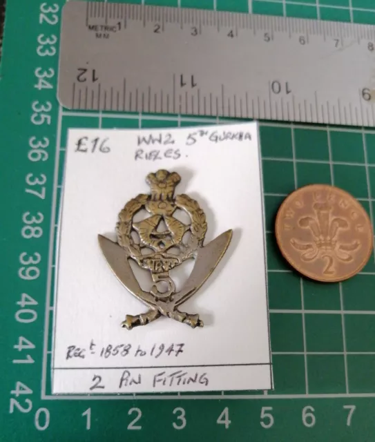 5th Gurkha Rifles (WW2) Regimental Cap Badges