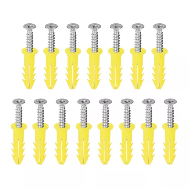 15Stk. Plastik Dehnungsrohr Trockenbauanker Dübel  Rahmenbefestigung 6x26mm Gelb