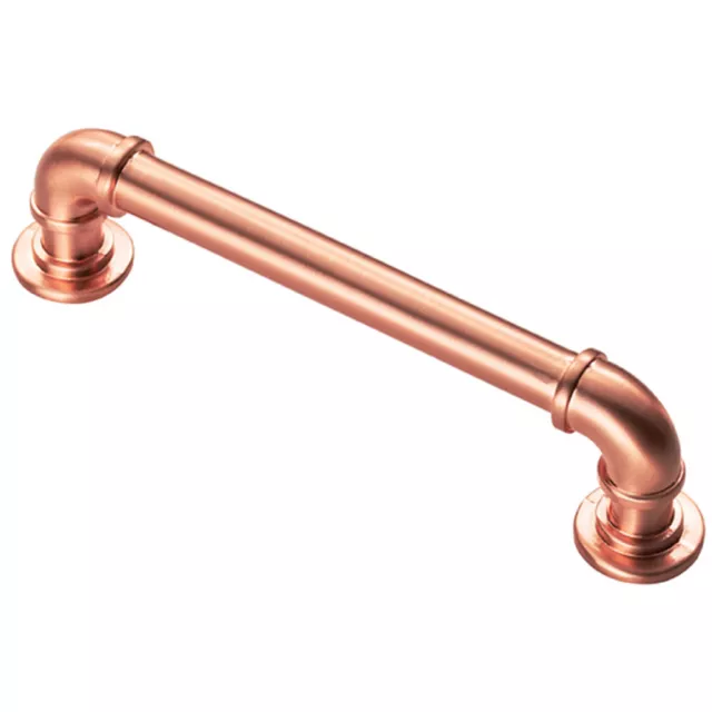 Pipe Design Cabinet Pull Handle 128mm Fixing Centres 12mm Dia Satin Copper