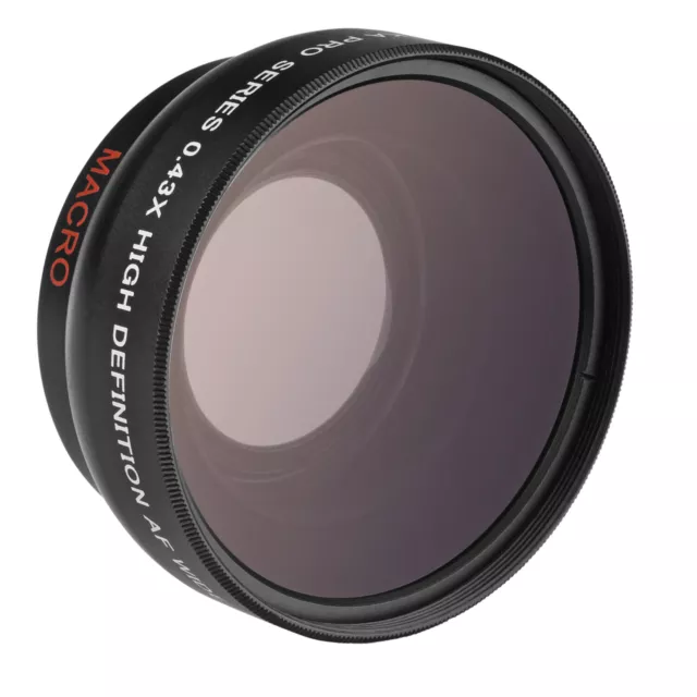 Opteka 0.43x Wide Angle Macro Lens for Sony E 50mm f1.8 OSS, E 30mm f3.5 Macro