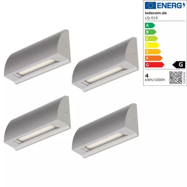 4x LED lámpara de pared / lámpara de escalera SEGIN para el exterior, IP54, plan