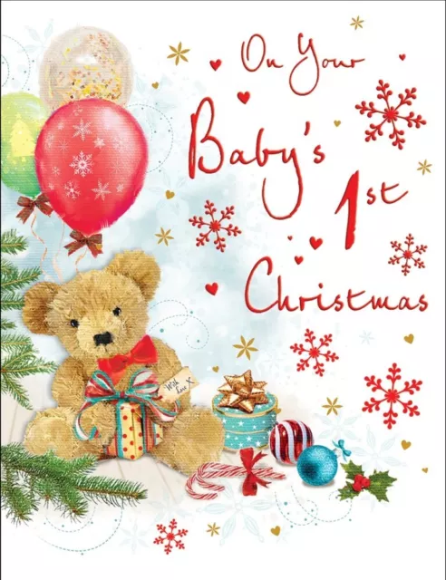 Baby's 1st Christmas Card - Greetings Card (NEW) First Xmas 18.5 cm x 14.5 cm