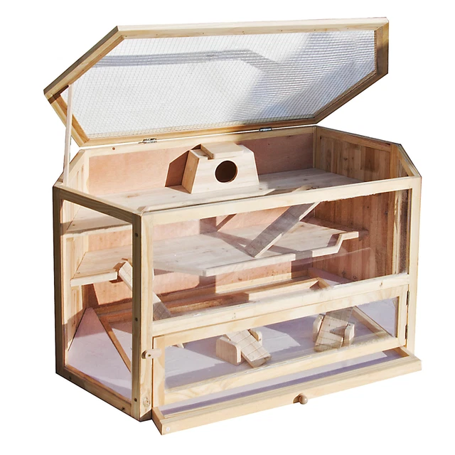 Cage pour rongeur Clapier Lapin Abri pour petits animaux Bois Hamster Étable