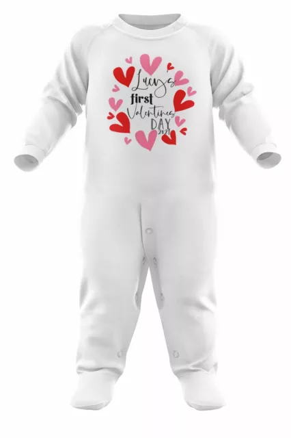 Baby Heart First Valentines Romper Suit Personalised Day Cute Outfits For Outfi