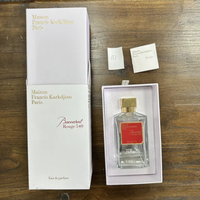 Maison Francis Kurkdjian Baccarat Rouge 540  200ml EMPTY Bottle With Box & Paper