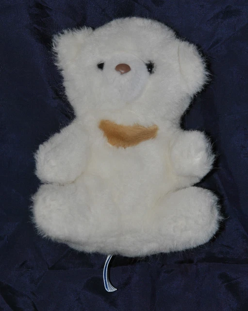 Peluche Doudou Ours Blanc NOUNOURS Coeur 19 Cm Etat NEUF