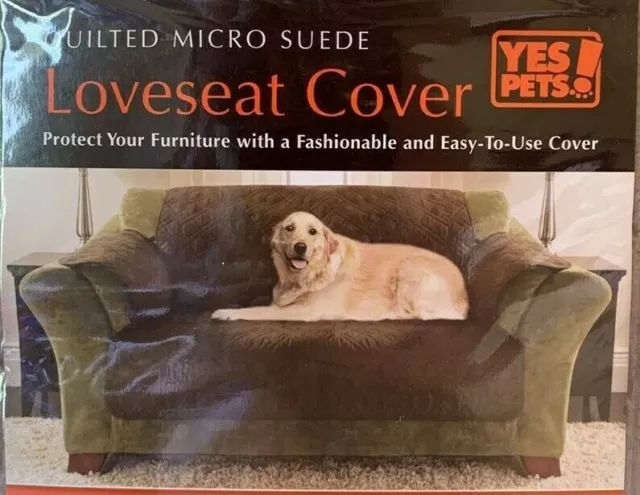 Yes Pets! Loveseat Cover Furniture Protector Brown Micro Suede One Piece