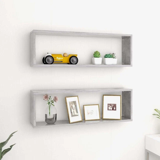 VidaXL Set 4 Mensole A Cubo Per Parete – Grigio Cemento, 26x15x26 Cm, Multistrato Resistente