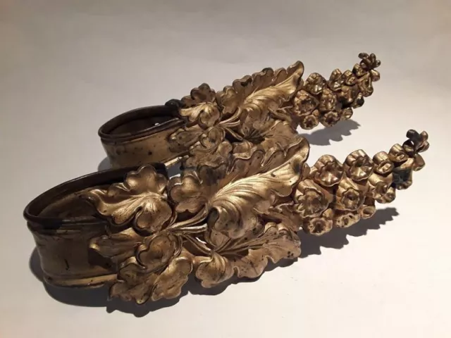 19thc Pair of Victorian Gilt bronze Drapery Tie backs