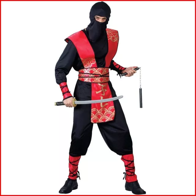 Costume Carnevale Uomo Da Ninja Master Vestito Abito Di Halloween Per Adulto