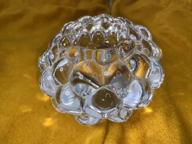 Crystal Votive Candle Holder Signed Orrefors Clear 4”