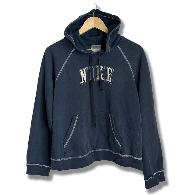 Nike Sweatshirt Youth M 8/10 Blue Raglan Hoodie Navy Long Sleeve Light