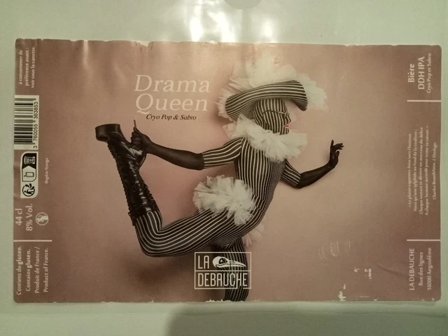 Etiquette de Bière : DRAMA QUEEN Cryopop Sabro - Br. La Débauche - 16 France