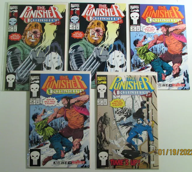 Punisher Lot of 5 #65 (x2),66 (x2),67 Marvel Comics (1992) 1st Print Comic Books