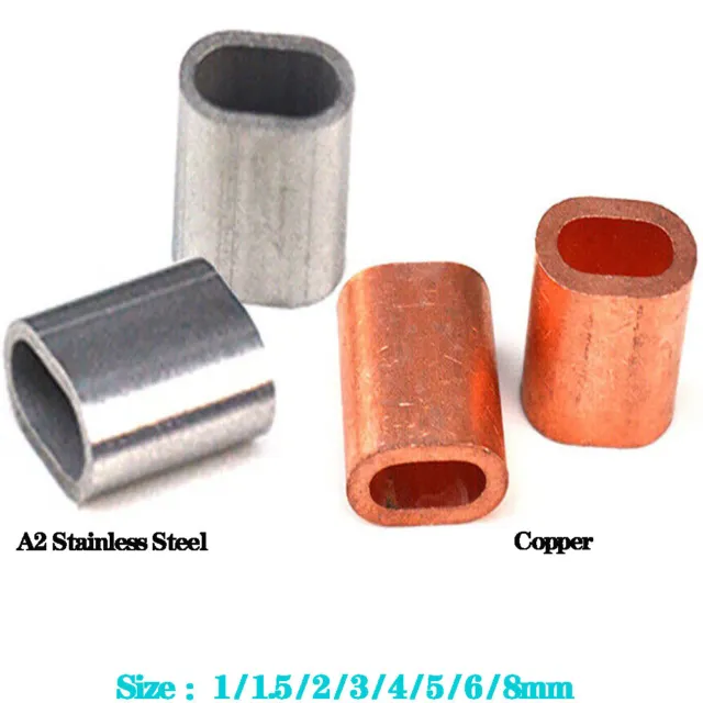 M1~M8 Wire Rope Ferrules Cable Crimps Sleeve Stainless Steel/Copper Crimp Clamp