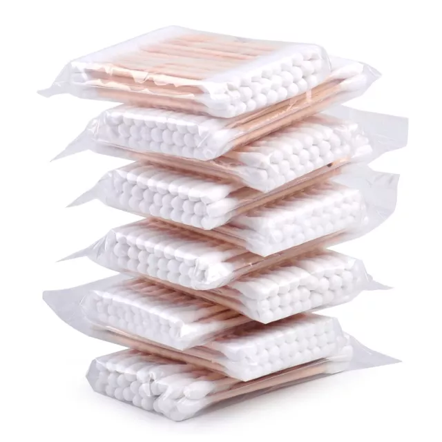 5/10 Double-head Wooden Cotton Swab Tip Buds Ear Cleaning Make-up Cosmetic rt