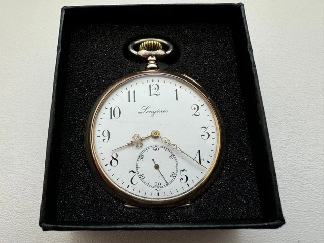 1910 ANTIQUE LONGINES Swiss 0.800 Silver Pocket Watch 7 Grand Prix Gift Box 245.00 PicClick UK