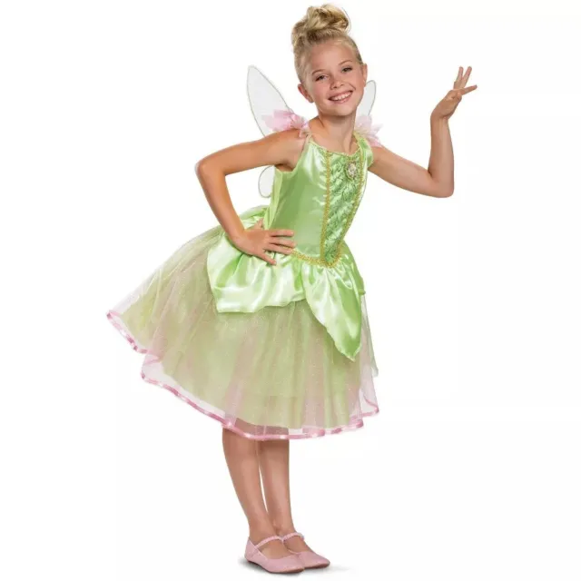 Disney Princess Tinker Bell Dress & Wings Deluxe Costume Girl Toddler 3T-4T