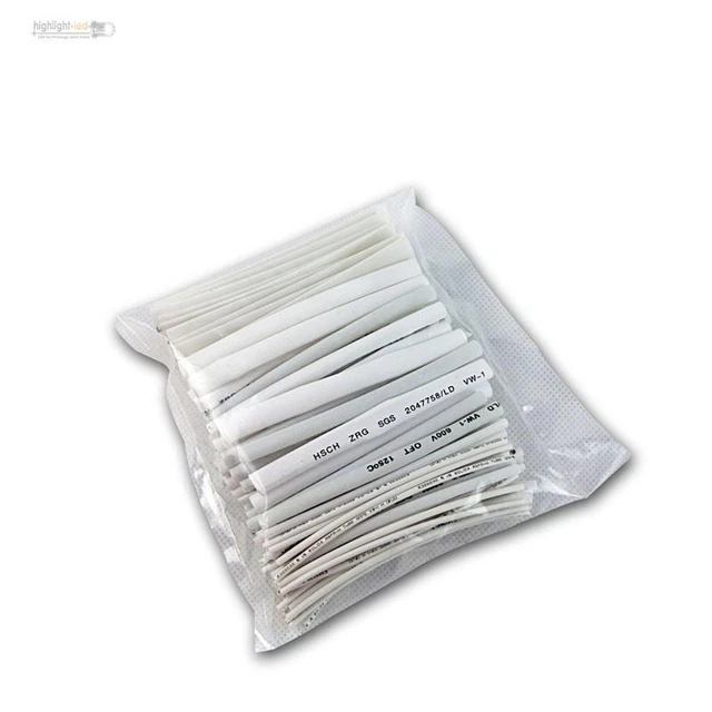 100er Set Cavo Termoretraibile Bianco Tubo, Sciolto Pezzi