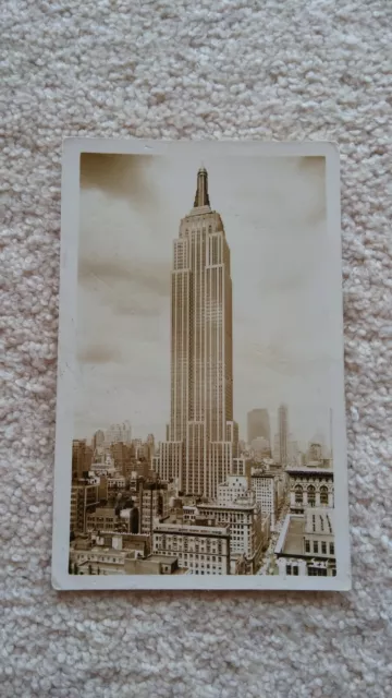 Empire State Building, NYC Vintage 1940s Real Photo B/W Postcard