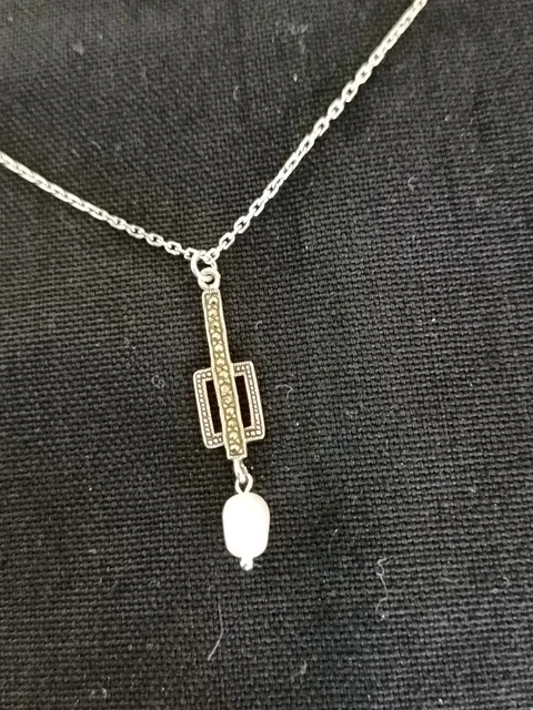 Collier pendentif poisson argent et saphir