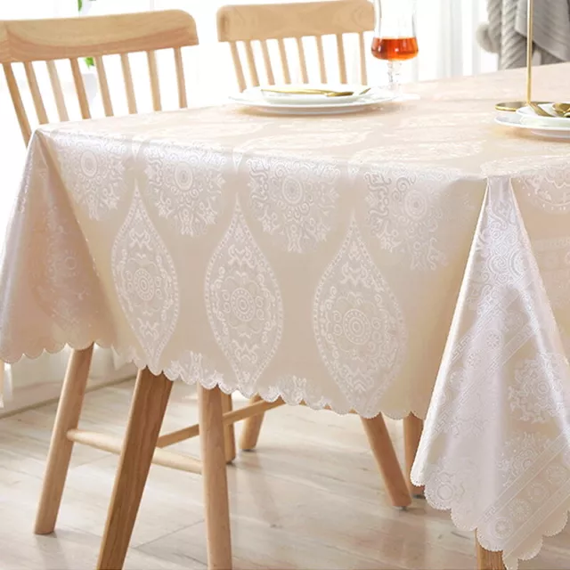 Wipe Clean Tablecloth PVC Vinyl Wipeable Waterproof Table Cloth Protector Cover