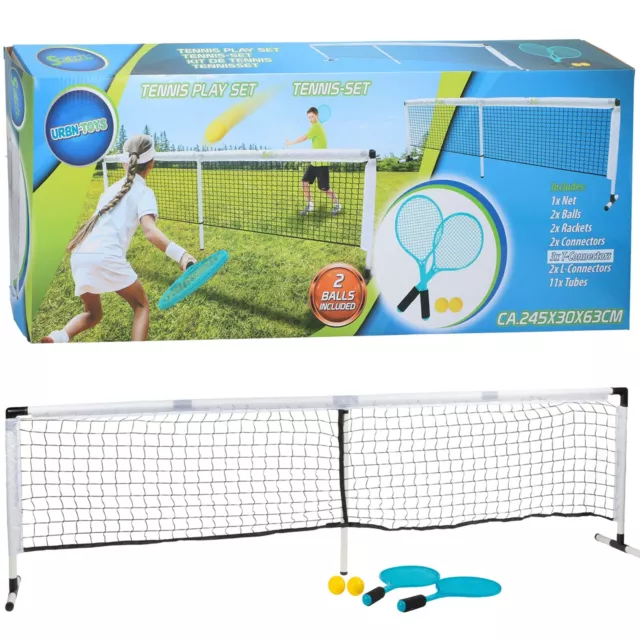 22pcs Outdoor Garden Park Kids Tennis Fun Starter Racket Balls Net Activity Set