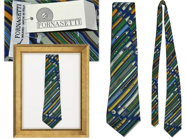 FORNASETTI Cortata Hombre 100 % Seda Made In Italy  FR06 T0G
