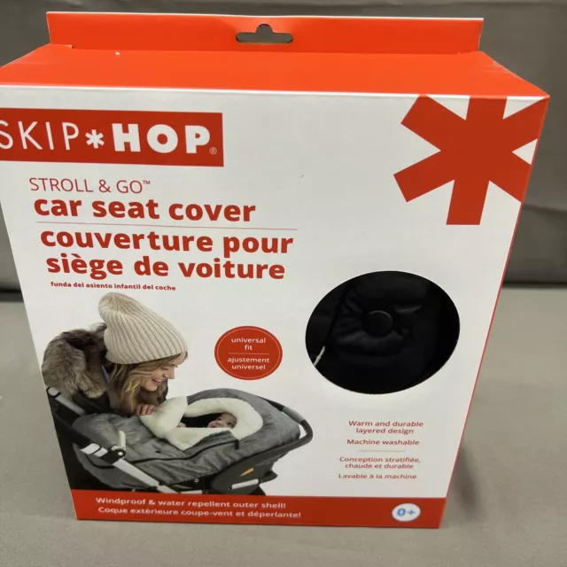 Skip Hop Car Seat Cover ,Stroll & Go, Black NIB Windproof/Water Repellent
