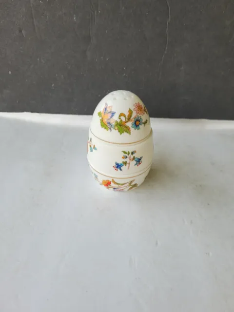 Egg Cup Topped with Salt Shaker Floral Design Tawain Label Bone China