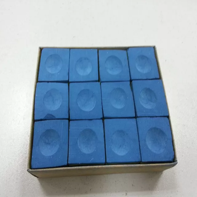 NEW One Dozen (12 pieces) BLUE Master Chalk Billiard Pool Tab ❤- #U 2