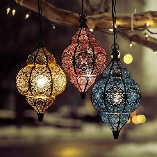 Moroccan Lamp Pendant Metal Ceiling Light Hanging Lantern Lamp ShreeRadheCrafts
