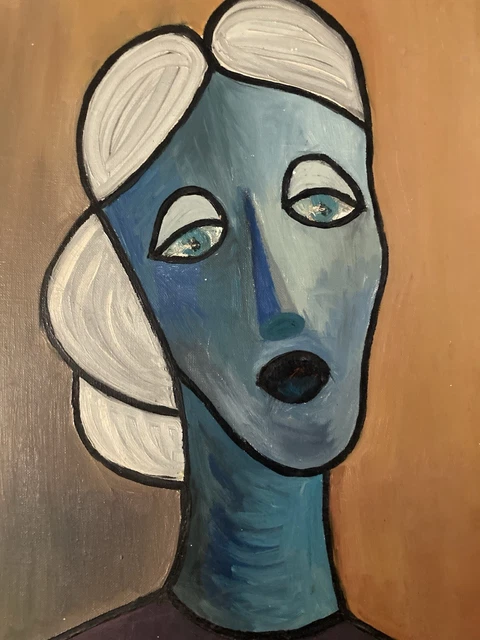 Tableau Cubiste Femme Nue 1940 - Huile Sur Panneau, à Identifier