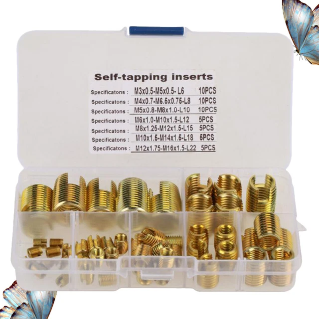 50 pz 50 pz inserti filettati autopulenti in acciaio al carbonio slot 50pcsm3 M12