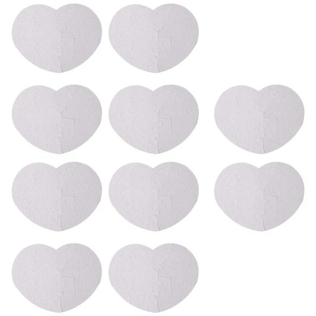 10 Teile/Los DIY Blanko Sublimation HerzföRmiges Papier Bild Puzzle WäRmepr G6C8