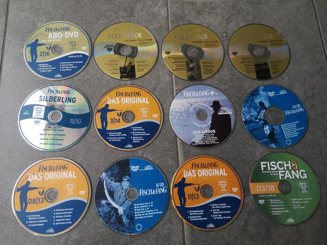 12x Angel DVD Fisch & Fang Hecht Zander Barsch Karpfen Brasse Rotauge Wels