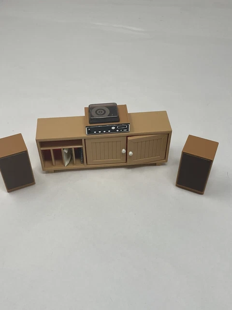 Vintage Fisher Price Dollhouse Furniture 250 280 1979 stereo speakers credenza*+ Vintage Fisher Price Dollhouse Furniture 250 280 1979 stereo speakers credenza*+