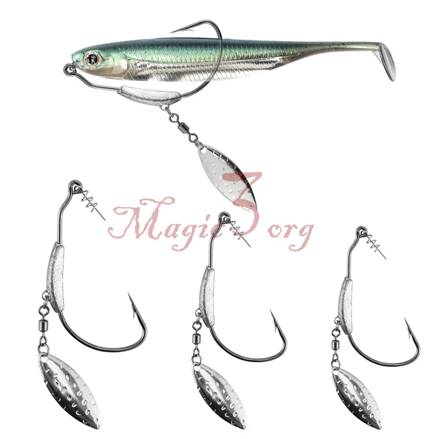 10PCS UNDERSPIN WEIGHTED Swimbait Hooks Twist Lock Lead Jig Fishing