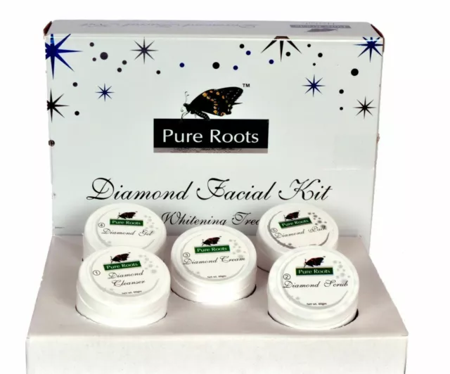 Pure Roots Diamond Facial Kit Skin Whitening Herbal Facial Kit 100 gram