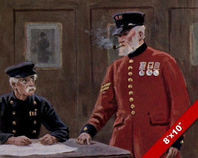 BRITISH ROYAL NAVY Captain 1902 London Old England Art Canvas Painting ...